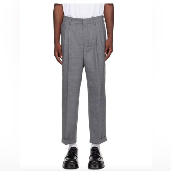 Ami Paris Gray Pleated Trousers - Picture 1 of 9
